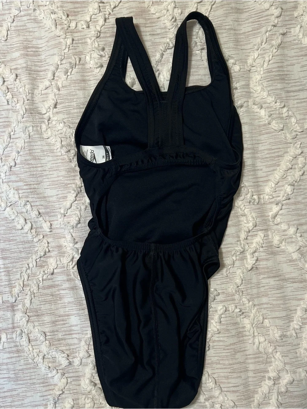 Speedo Black Girls' Classic One-Piece Swimwear Size 26